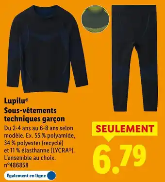 Lidl LUPILU Sous-vêtements techniques garçon offre