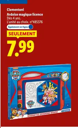 Lidl CLEMENTONI Ardoise magique licence offre