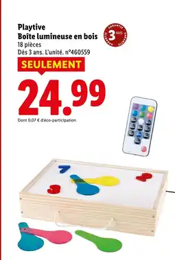 Lidl PLAYTIVE Boîte lumineuse en bois offre