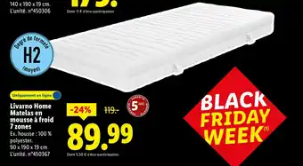 Lidl LIVARNO HOME Matelas en mousse à froid 7 zones offre