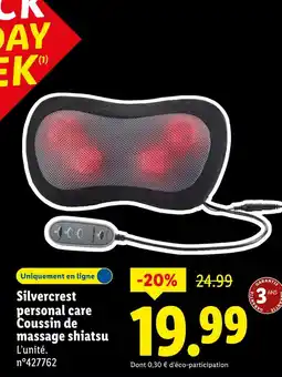 Lidl SILVERCREST Coussin de massage shiatsu offre