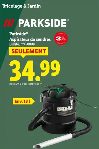 Lidl PARKSIDE Aspirateur de cendres offre