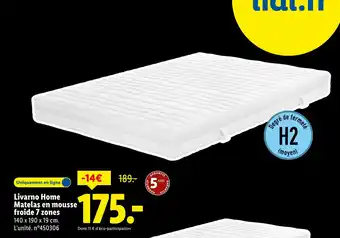 Lidl Livarno Home Matelas en mousse froide 7 zones offre