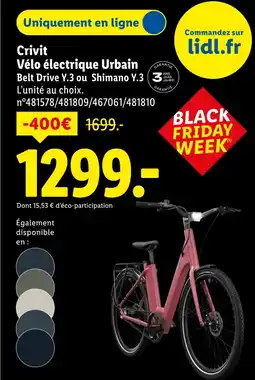 Lidl CRIVIT Vélo électrique Urbain offre