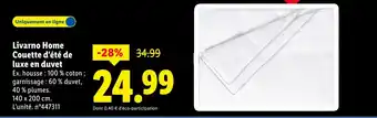 Lidl LIVARNO HOME Couette d'été de luxe en duvet offre