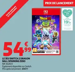 Auchan Le jeu switch 2 dragon ball sparking zero offre
