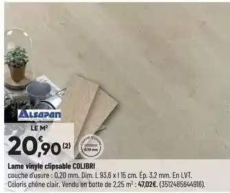 Bricorama Alsapan - lame vinyle clipsable colibri offre