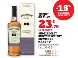 U Express Bowmore - single malt scotch whisky 9 ans 40° offre