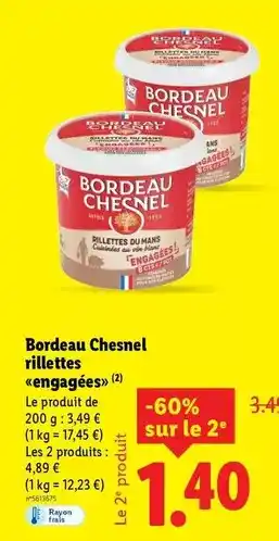 Lidl Bordeau chesnel - rillettes engagées offre