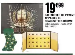La Foir'Fouille Calendrier de l'avent 12 paires de chaussettes homme offre