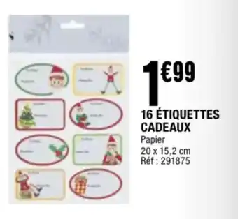La Foir'Fouille 16 étiquettes cadeaux offre