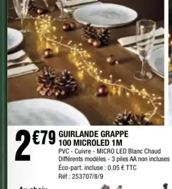 La Foir'Fouille Guirlande grappe 100 microled 1m offre