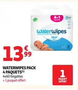 Auchan Parapharmacie WATERWIPES Pack 4 paquets offre