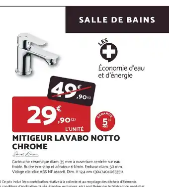 Bricomarché Mitigeur lavabo notto chrome offre