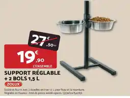 Bricomarché ZOLUX Support réglable + 2 bols offre