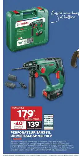 Bricomarché BOSCH Perforateur sans fil universalhammer 18 v offre