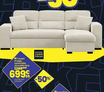 Conforama Canapé d'angle convertible réversible Ryle offre