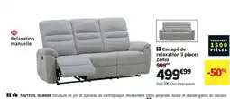 Conforama Canapé de relaxation 3 places Zenio offre
