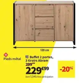 Conforama Buffet 2 portes 3 tiroirs Abram offre