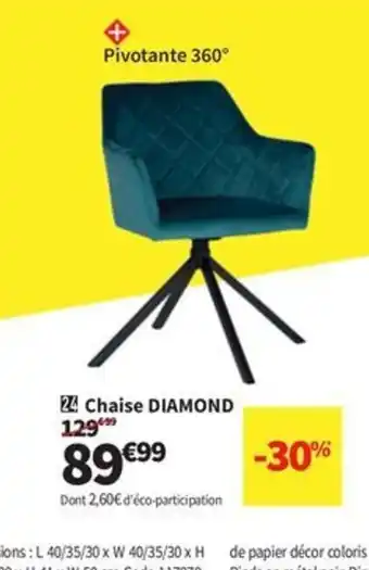 Conforama DIAMOND Chaise offre