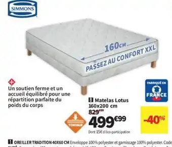 Conforama Matelas Lotus offre