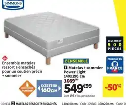 Conforama Matelas + sommier Power Light offre
