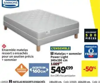 Conforama Matelas + sommier Power Light offre