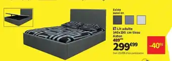 Conforama Lit adulte tissu Aston offre