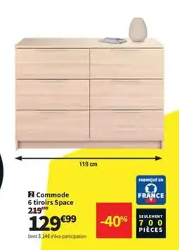 Conforama Commode 6 tiroirs Space offre