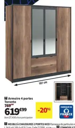 Conforama Armoire 4 portes Toronto offre