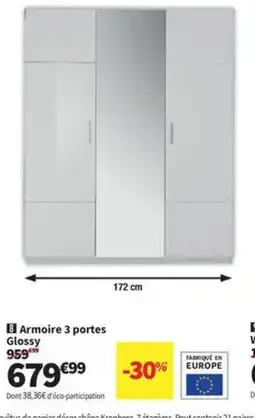 Conforama Armoire 3 portes Glossy offre