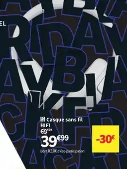 Conforama Casque sans fil HIFI offre