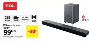 Conforama TCL Barre de son offre