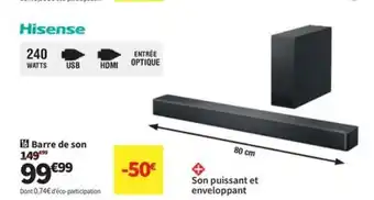 Conforama HISENSE Barre de son offre