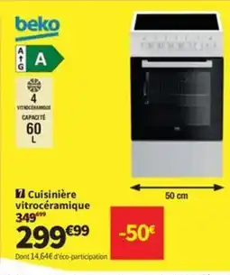 Conforama BEKO Cuisinière vitrocéramique offre