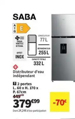 Conforama SABA 2 portes offre