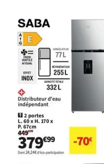 Conforama SABA 2 portes offre