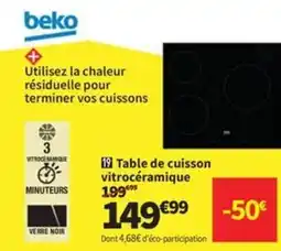 Conforama BEKO Table de cuisson vitrocéramique offre