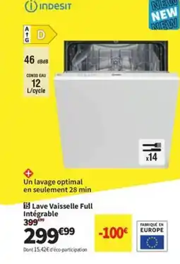 Conforama INDESIT Lave vaisselle Full Intégrable offre