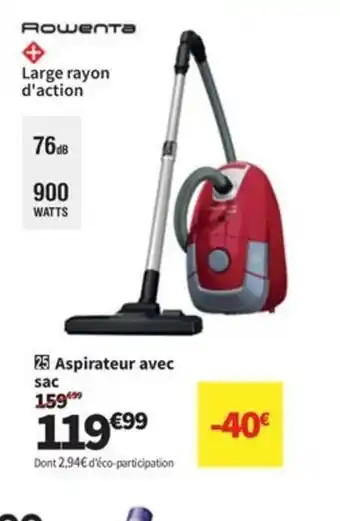 Conforama ROWENTA Aspirateur avec sac offre