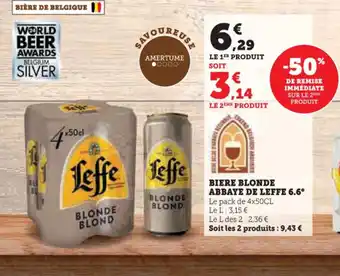 Hyper U ABBAYE DE LEFFE 6.6 Bière blonde offre