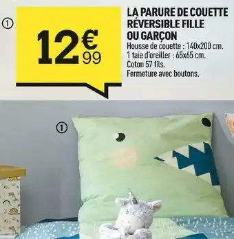 La parure de couette réversible fille ou garçon