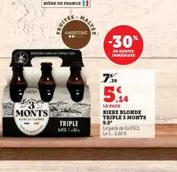 Hyper U TRIPLE 3 MONTS 9.5° Biere blonde offre