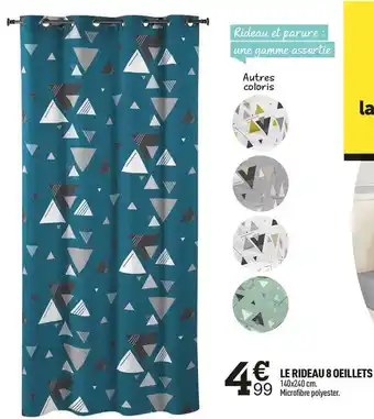 Centrakor Le rideau 8 oeillets offre