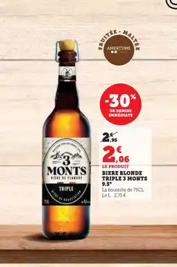 Hyper U TRIPLE 3 MONTS 9.5° Biere blonde offre