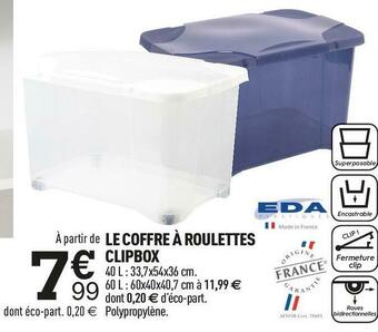 Centrakor Eda le coffre à roulettes clipbox offre
