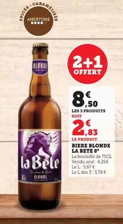 Hyper U LA BETE 8° Biere blonde offre
