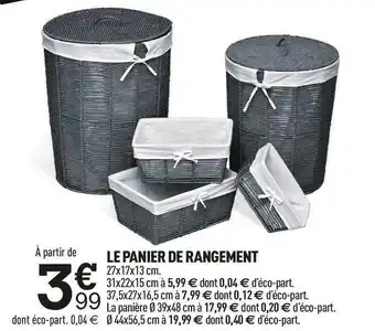 Centrakor Le panier de rangement offre