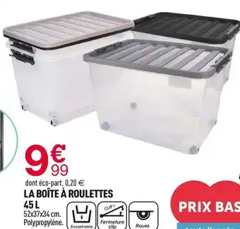 Centrakor La boîte à roulettes 45 l offre
