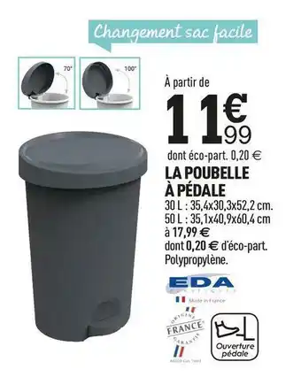 Centrakor Eda la poubelle à pédale offre